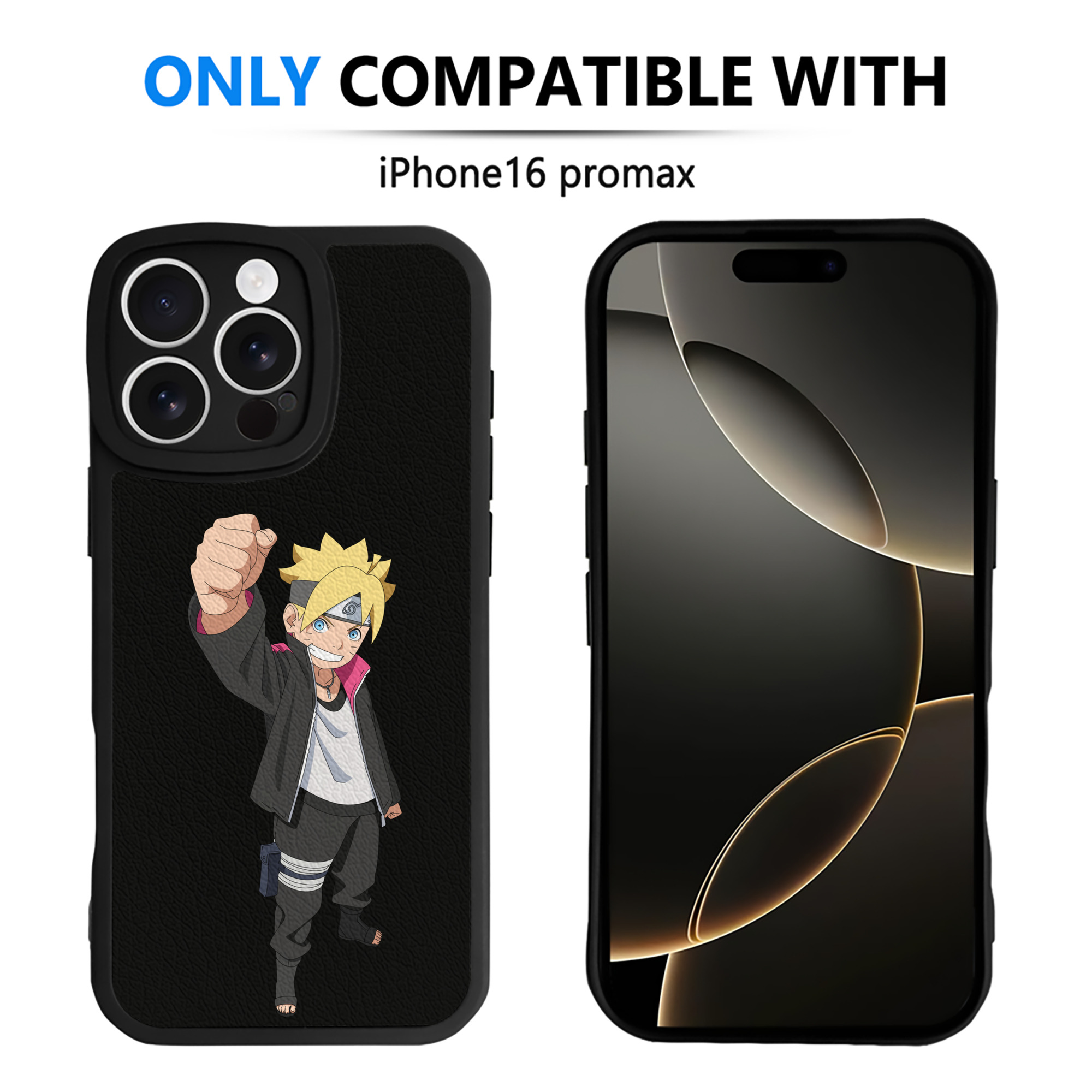 （画像用） NARUTO -ナルト- うずまき ボルト Uzumaki Boruto 【iPhone 16シリーズ対応】シリコンスマホケース（レザー調） 材質：シリコン